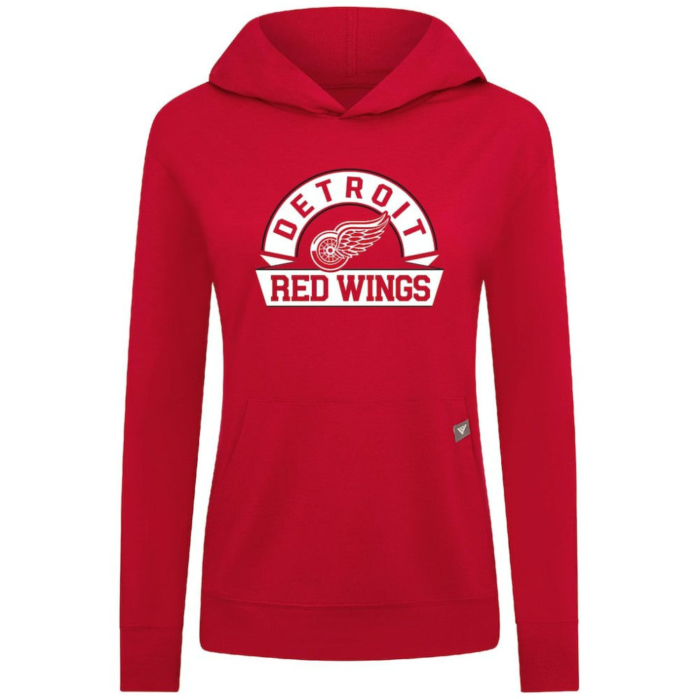 Detroit Red Wings Levelwear Women's Relay Banner Arch Pullover Hoodie - Red | NHL online