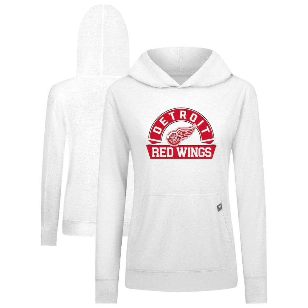 Detroit Red Wings Levelwear Women's Relay Banner Arch Pullover Hoodie - White | NHL sale