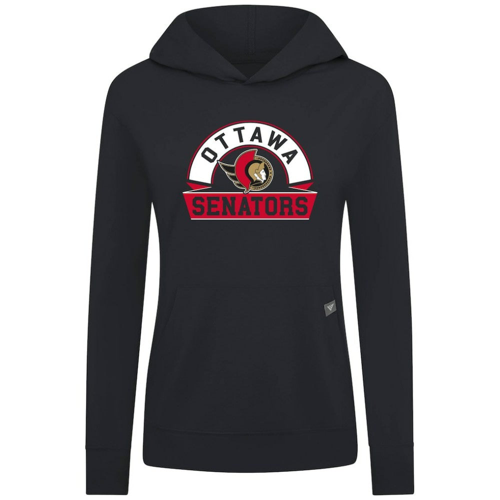 Ottawa Senators Levelwear Women's Relay Banner Arch Pullover Hoodie - Black | NHL online