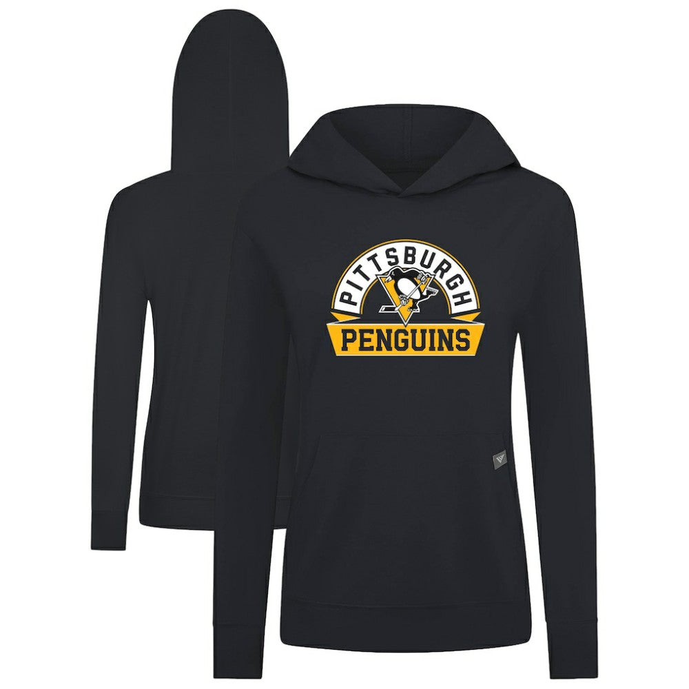 Pittsburgh Penguins Levelwear Women's Relay Banner Arch Pullover Hoodie - Black | NHL discount