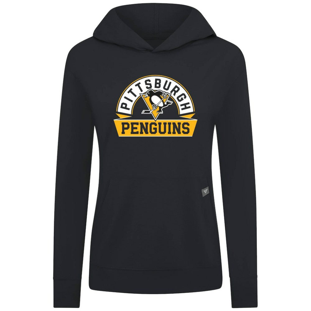Pittsburgh Penguins Levelwear Women's Relay Banner Arch Pullover Hoodie - Black | NHL discount