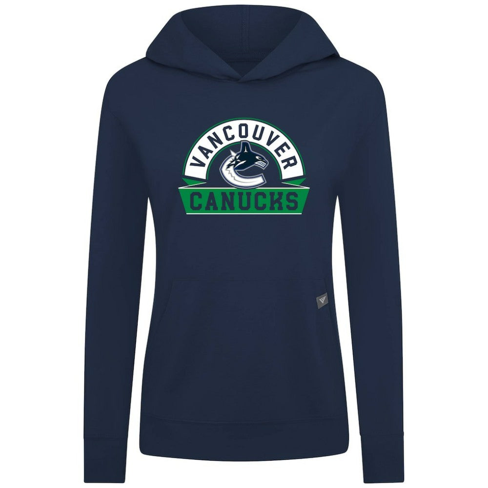 Vancouver Canucks Levelwear Women's Relay Banner Arch Pullover Hoodie - Navy | NHL online