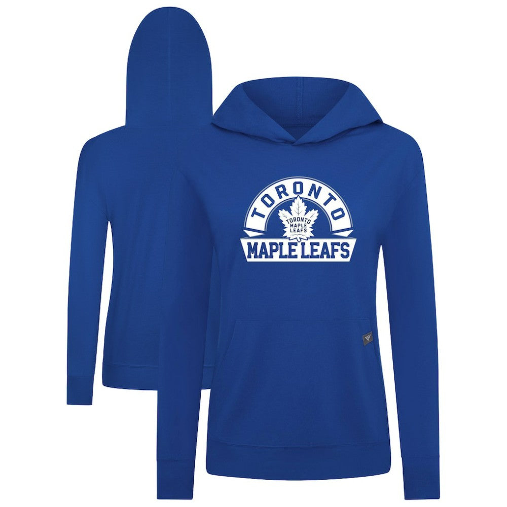 Toronto Maple Leafs Levelwear Women's Relay Banner Arch Pullover Hoodie - Royal | NHL Lifestyle