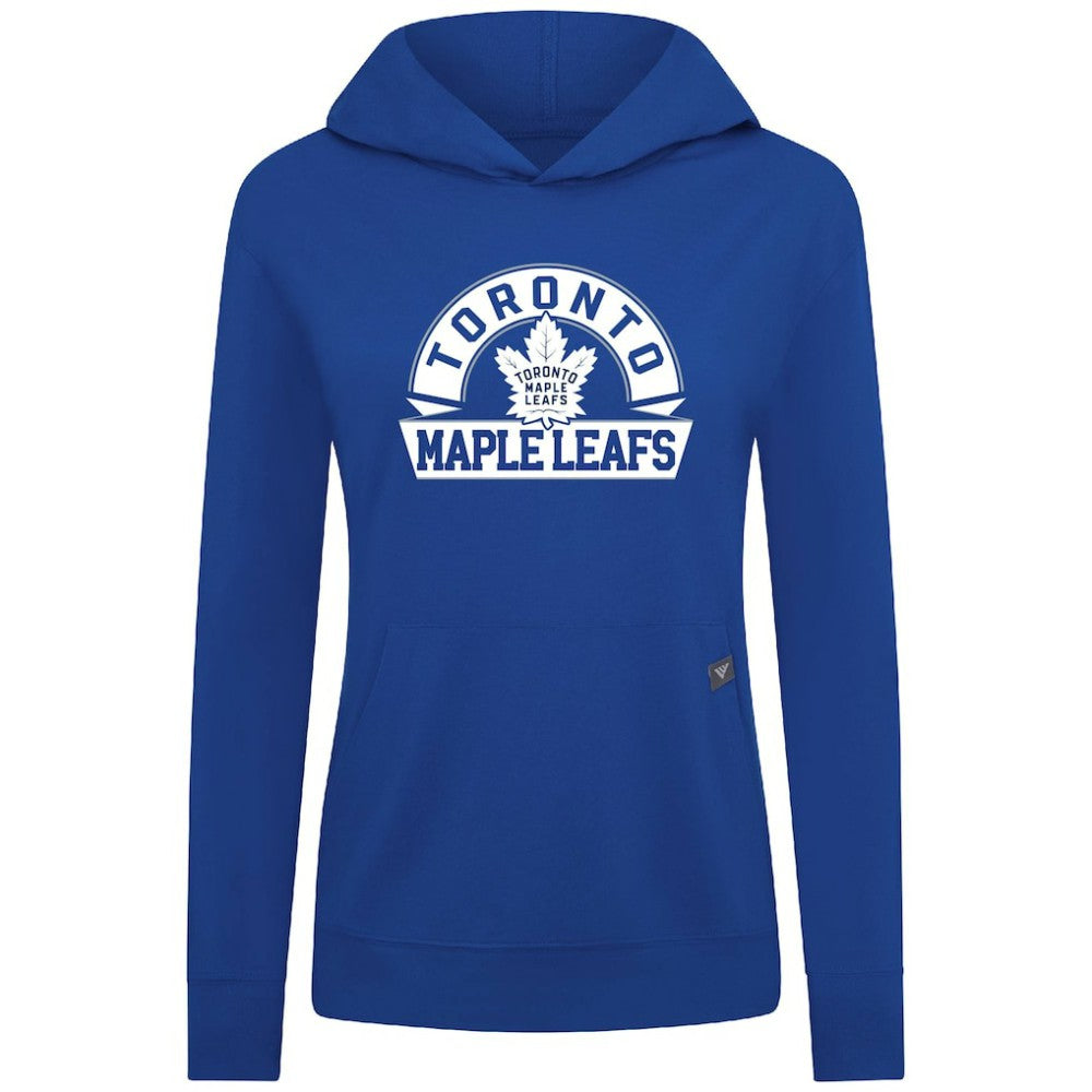 Toronto Maple Leafs Levelwear Women's Relay Banner Arch Pullover Hoodie - Royal | NHL Lifestyle