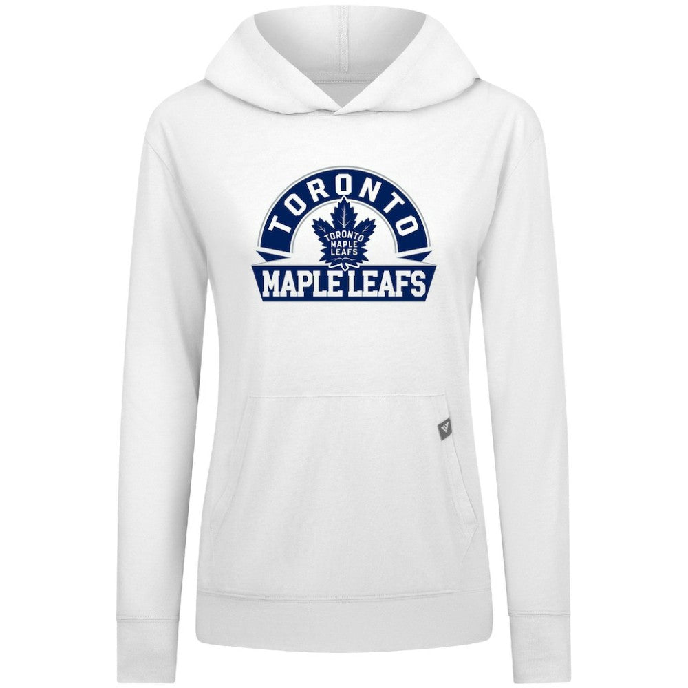 Toronto Maple Leafs Levelwear Women's Relay Banner Arch Pullover Hoodie - White | NHL on sale