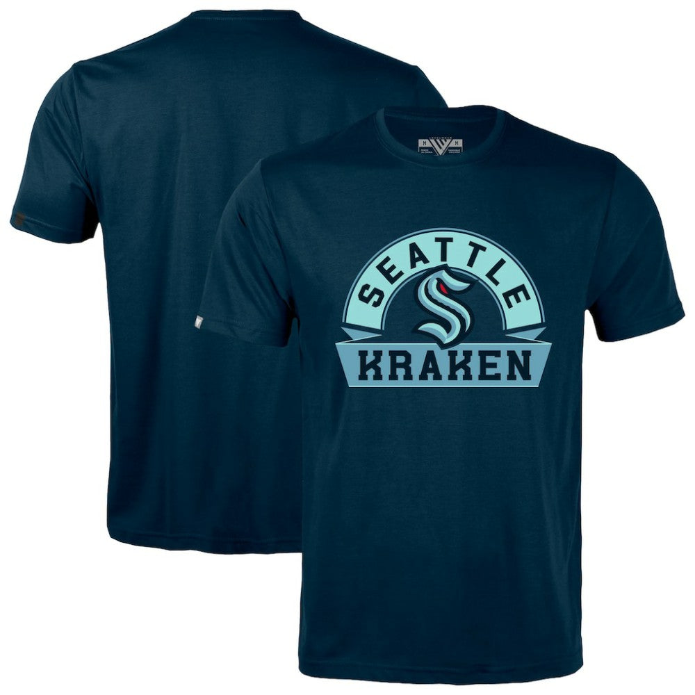 Seattle Kraken Levelwear Richmond Banner Arch T-Shirt - Navy | NHL online