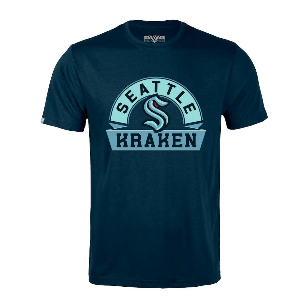 Seattle Kraken Levelwear Richmond Banner Arch T-Shirt - Navy | NHL online