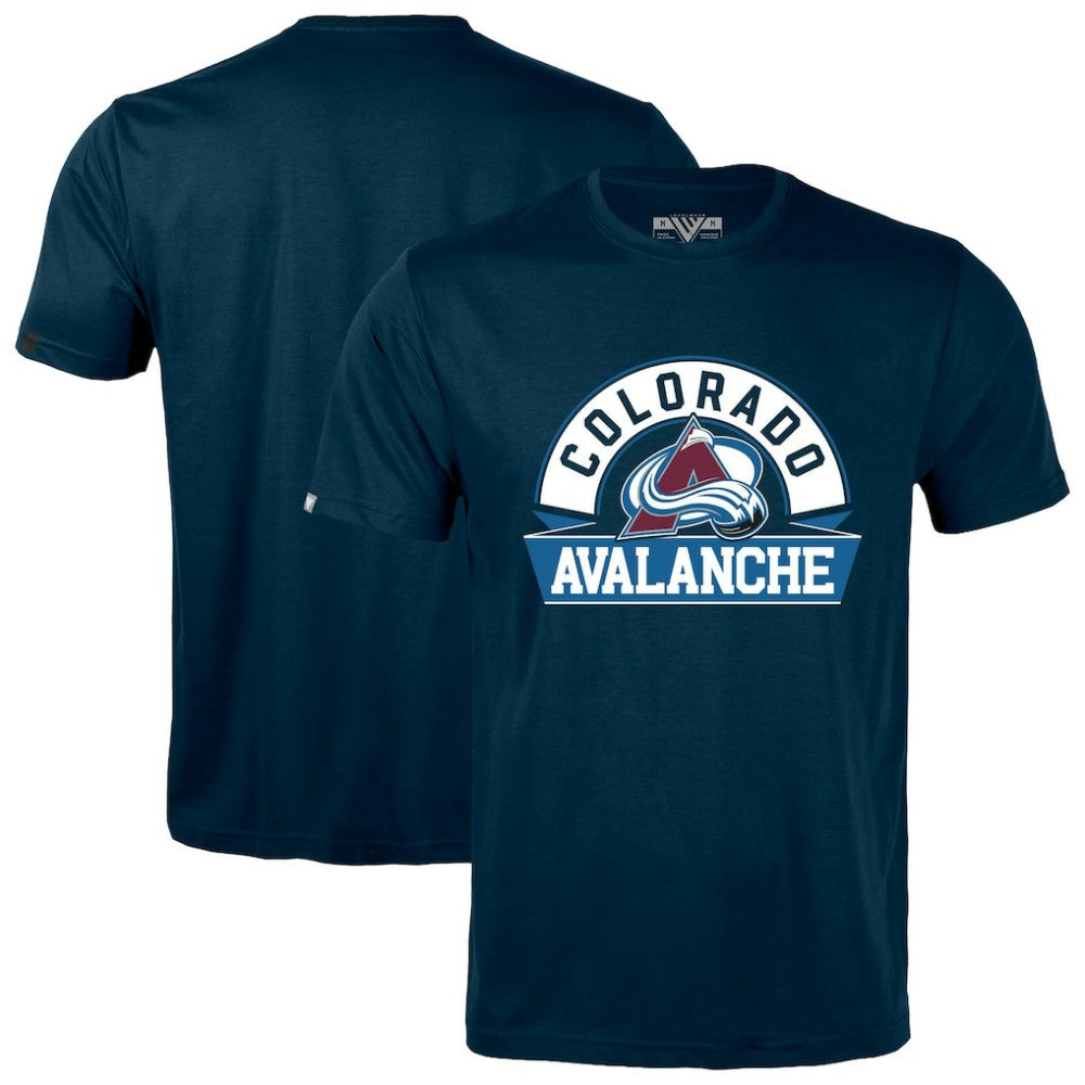 Colorado Avalanche Levelwear Richmond Banner Arch T-Shirt - Navy | NHL Lifestyle