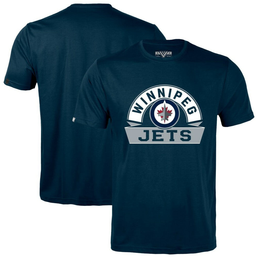 Winnipeg Jets Levelwear Richmond Banner Arch T-Shirt - Navy | NHL online