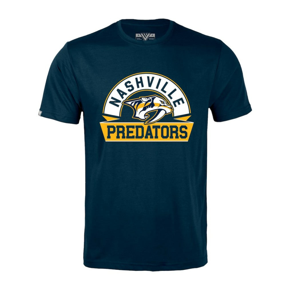 Nashville Predators Levelwear Richmond Banner Arch T-Shirt - Navy | NHL on sale