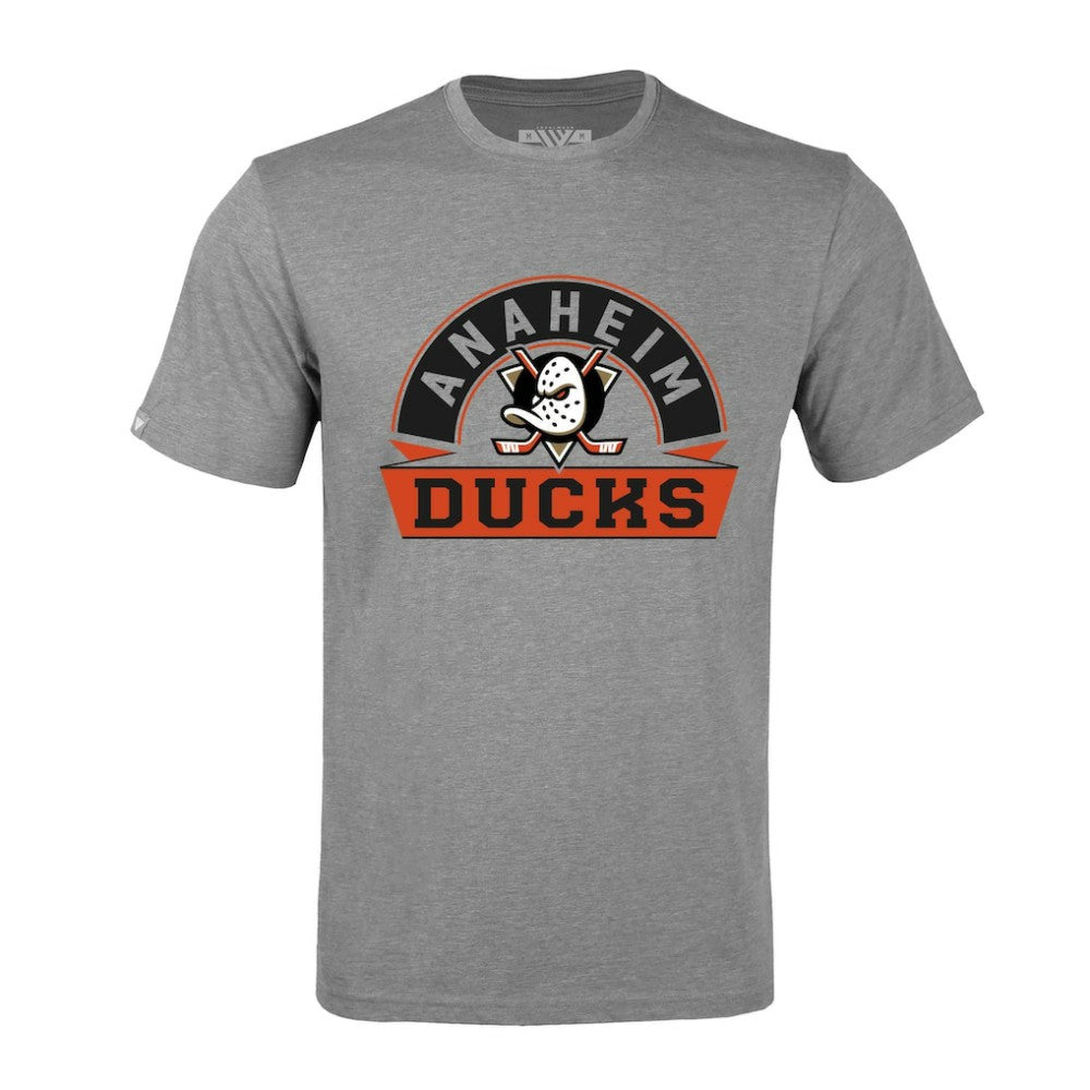 Anaheim Ducks Levelwear Richmond Banner Arch T-Shirt - Gray | NHL discount