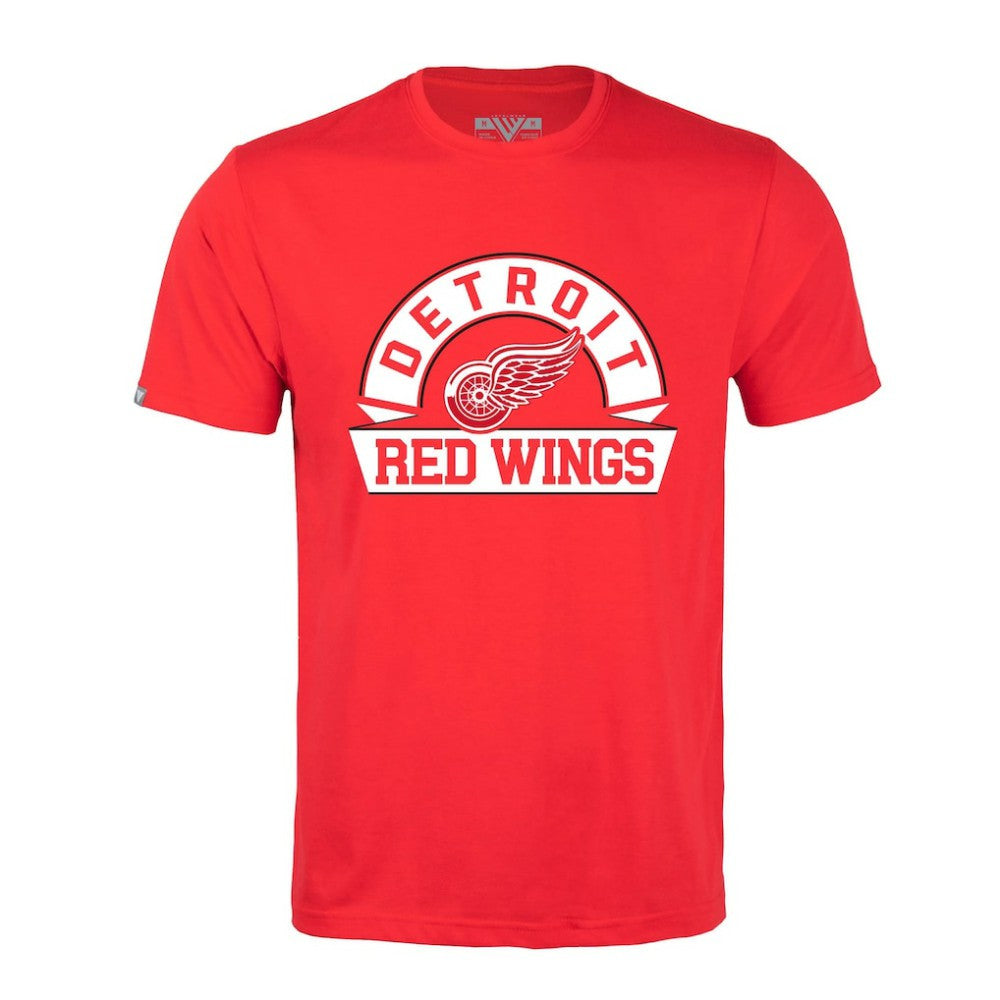 Detroit Red Wings Levelwear Richmond Banner Arch T-Shirt - Red | NHL Clearance