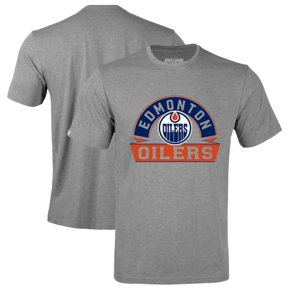 Edmonton Oilers Levelwear Richmond Banner Arch T-Shirt - Gray | NHL discount