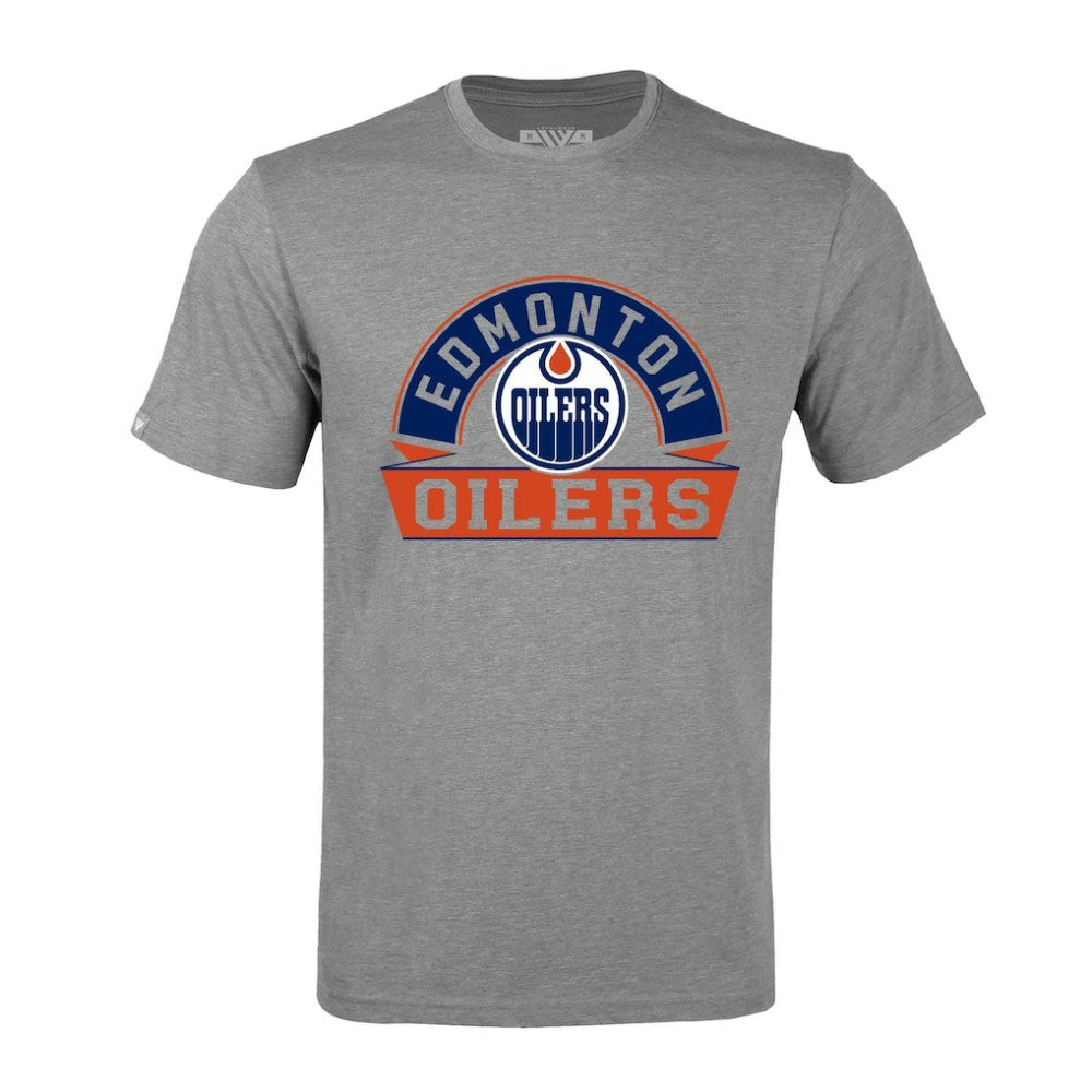 Edmonton Oilers Levelwear Richmond Banner Arch T-Shirt - Gray | NHL discount