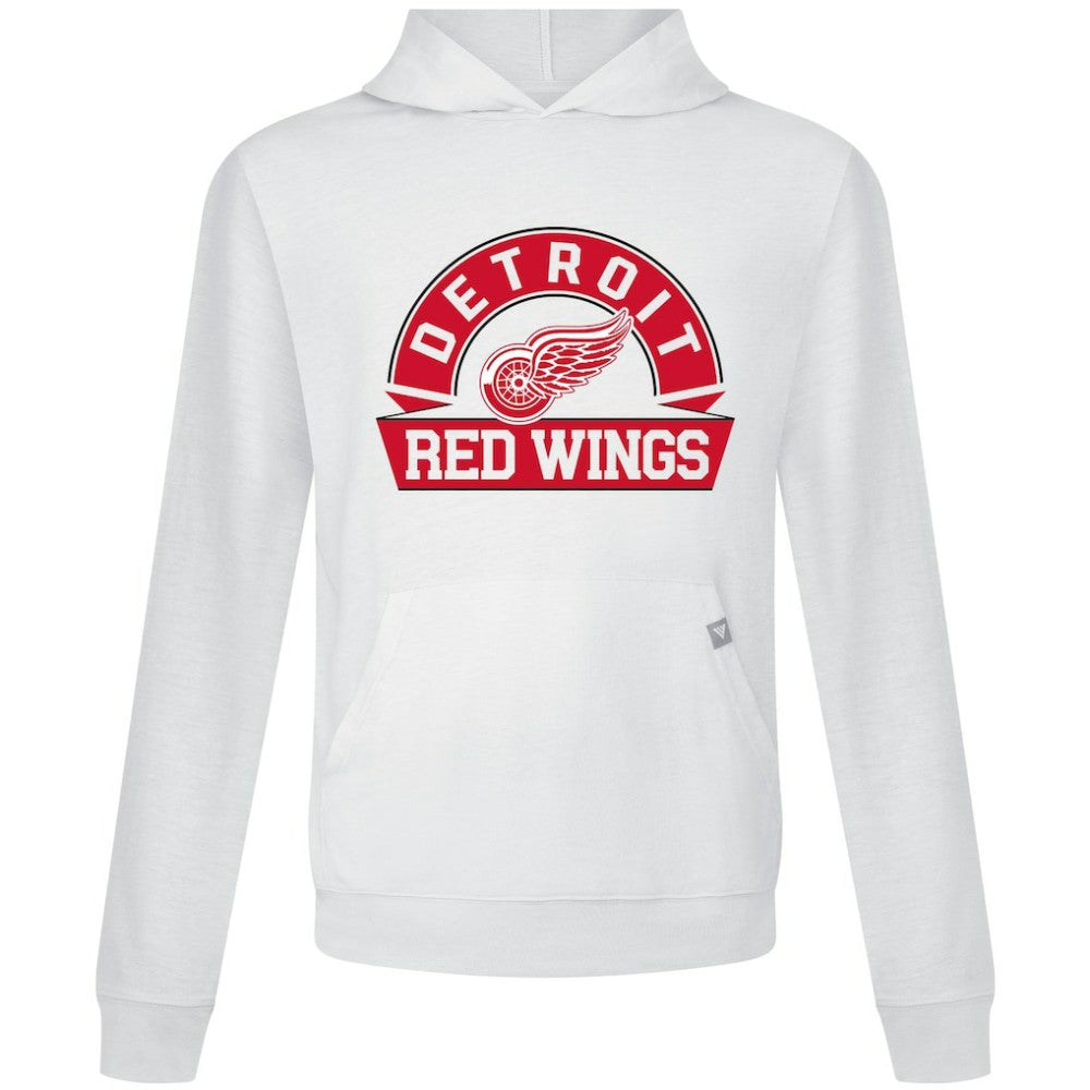 Detroit Red Wings Levelwear Relay Banner Arch Pullover Hoodie - White | NHL Clearance