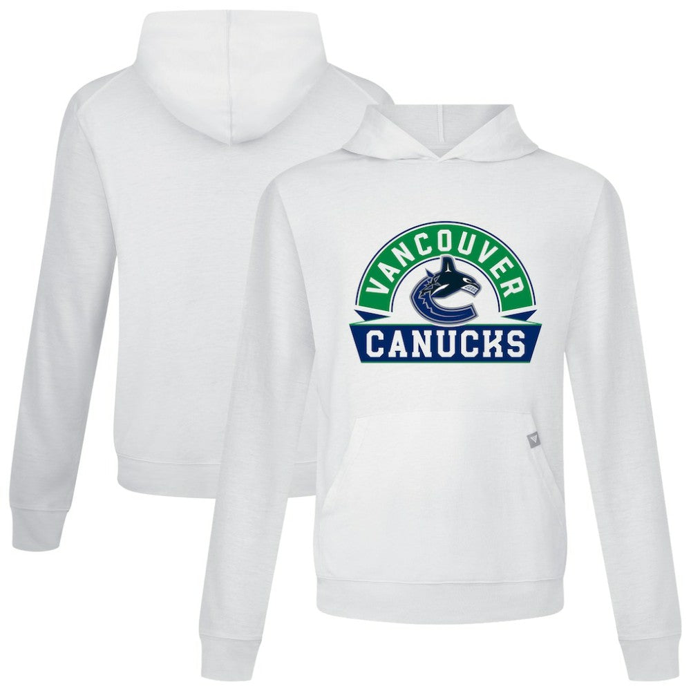 Vancouver Canucks Levelwear Relay Banner Arch Pullover Hoodie - White | NHL on sale