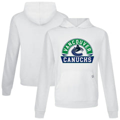 Vancouver Canucks Levelwear Relay Banner Arch Pullover Hoodie - White | NHL on sale