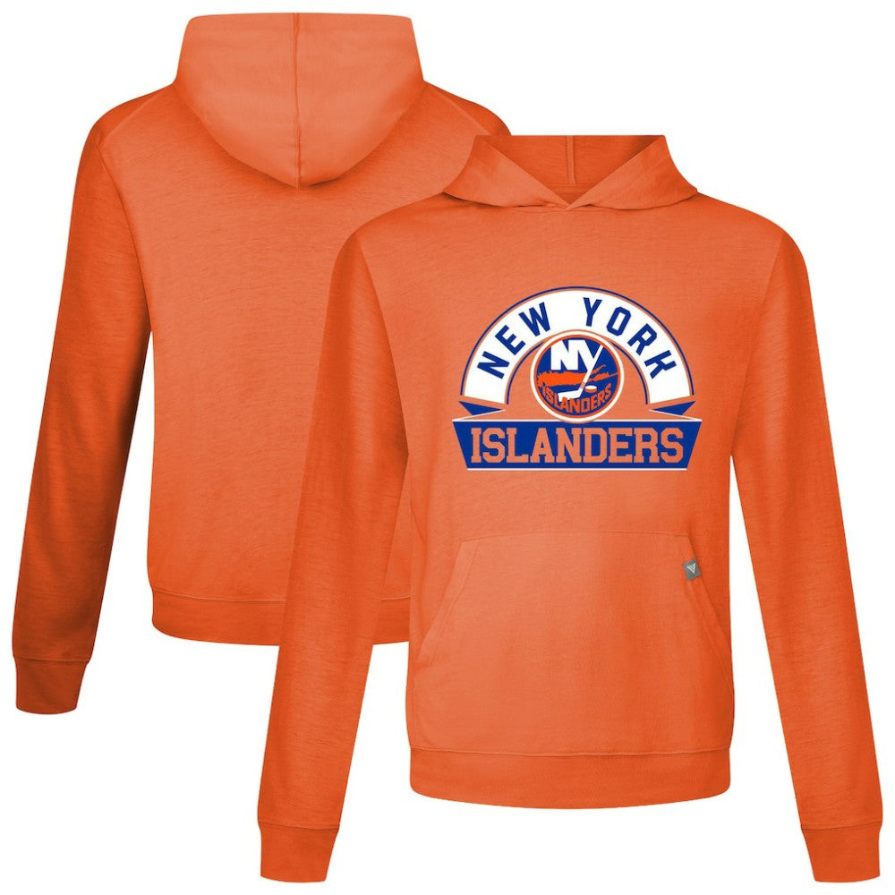 New York Islanders Levelwear Relay Banner Arch Pullover Hoodie - Orange | NHL near me