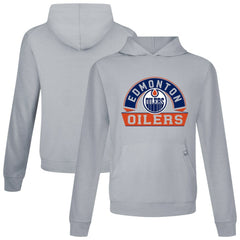 Edmonton Oilers Levelwear Relay Banner Arch Pullover Hoodie - Gray | NHL near me