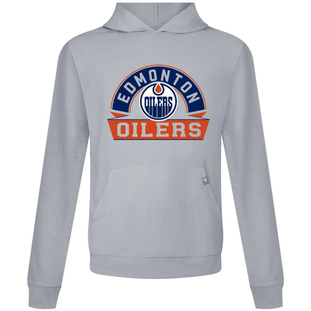 Edmonton Oilers Levelwear Relay Banner Arch Pullover Hoodie - Gray | NHL near me