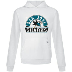 San Jose Sharks Levelwear Relay Banner Arch Pullover Hoodie - White | NHL Lifestyle