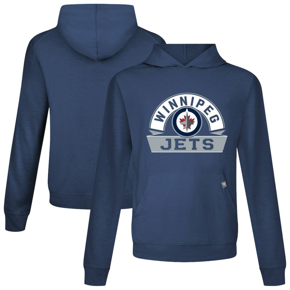 Winnipeg Jets Levelwear Relay Banner Arch Pullover Hoodie - Navy | NHL Lifestyle