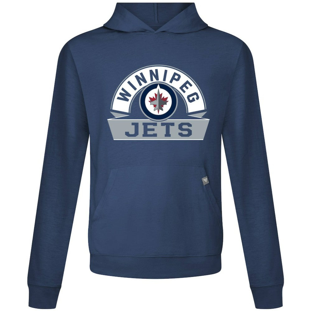 Winnipeg Jets Levelwear Relay Banner Arch Pullover Hoodie - Navy | NHL Lifestyle