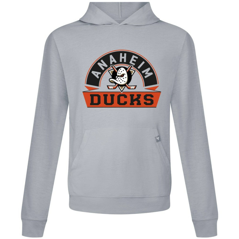 Anaheim Ducks Levelwear Relay Banner Arch Pullover Hoodie - Gray | NHL on sale