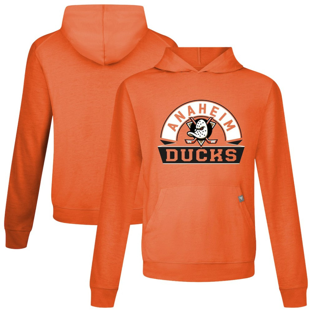 Anaheim Ducks Levelwear Relay Banner Arch Pullover Hoodie - Orange | NHL near me