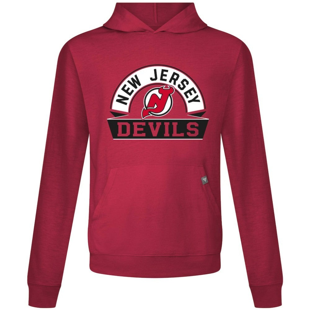 New Jersey Devils Levelwear Relay Banner Arch Pullover Hoodie - Red | NHL discount