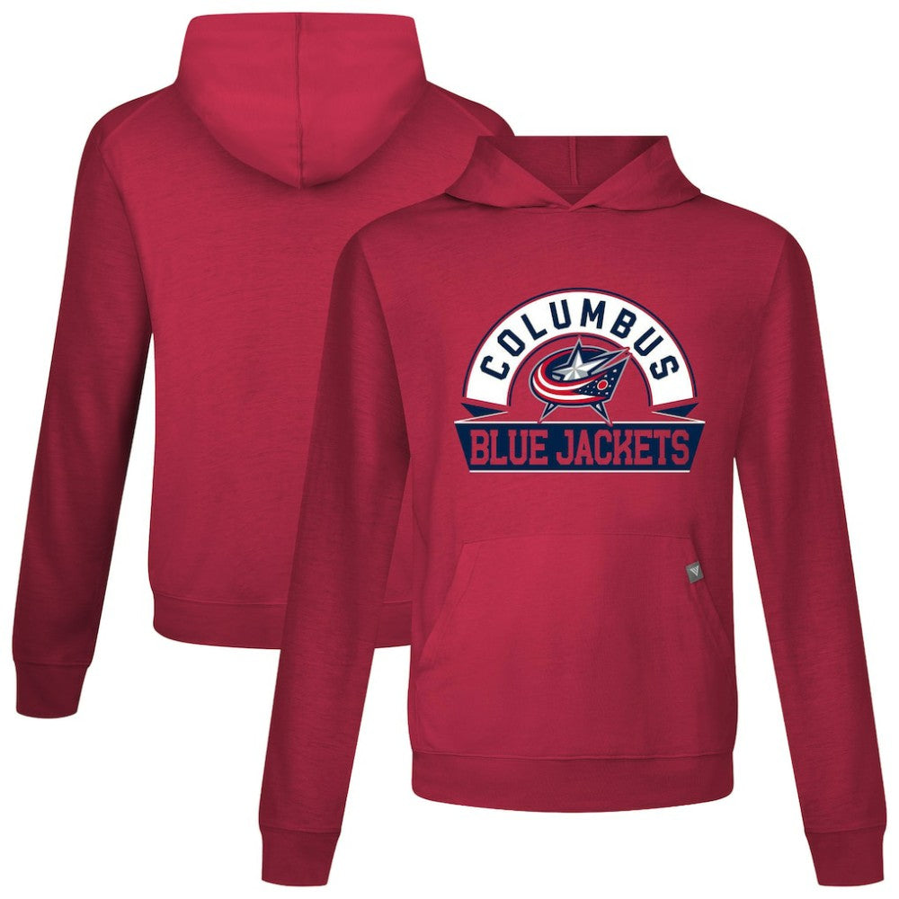 Columbus Blue Jackets Levelwear Relay Banner Arch Pullover Hoodie - Red | NHL online