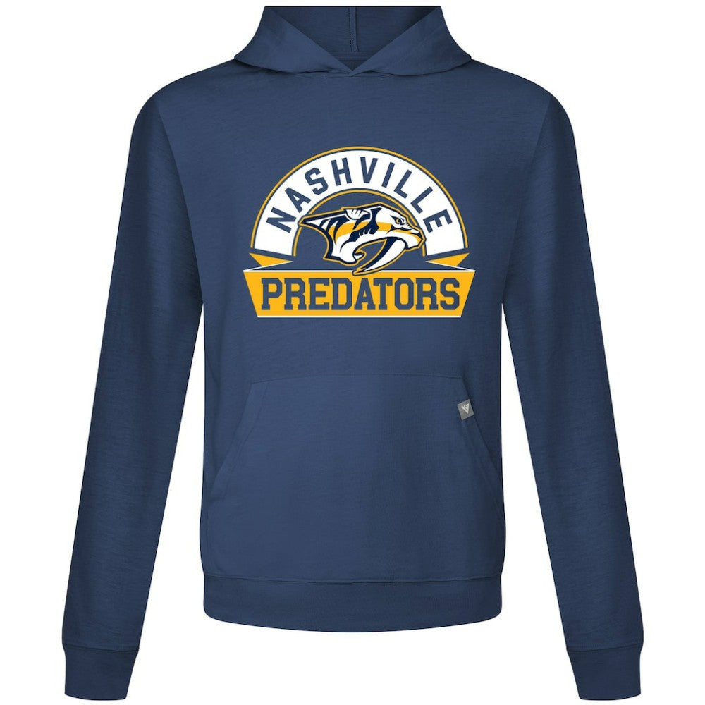 Nashville Predators Levelwear Relay Banner Arch Pullover Hoodie - Navy | NHL Clearance