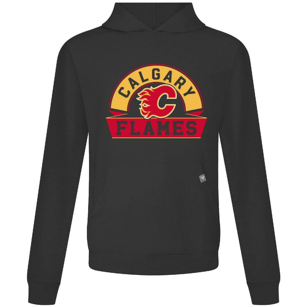 Calgary Flames Levelwear Relay Banner Arch Pullover Hoodie - Black | NHL Lifestyle