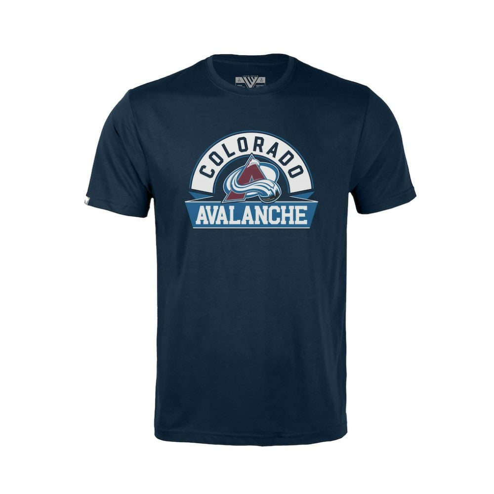 Colorado Avalanche Levelwear Youth Little Richmond Banner Arch T-Shirt - Navy | NHL Clearance