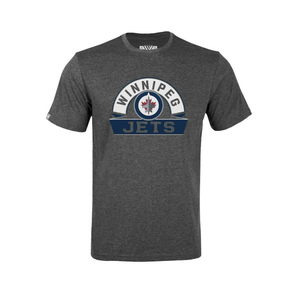 Winnipeg Jets Levelwear Youth Little Richmond Banner Arch T-Shirt - Gray | NHL Clearance