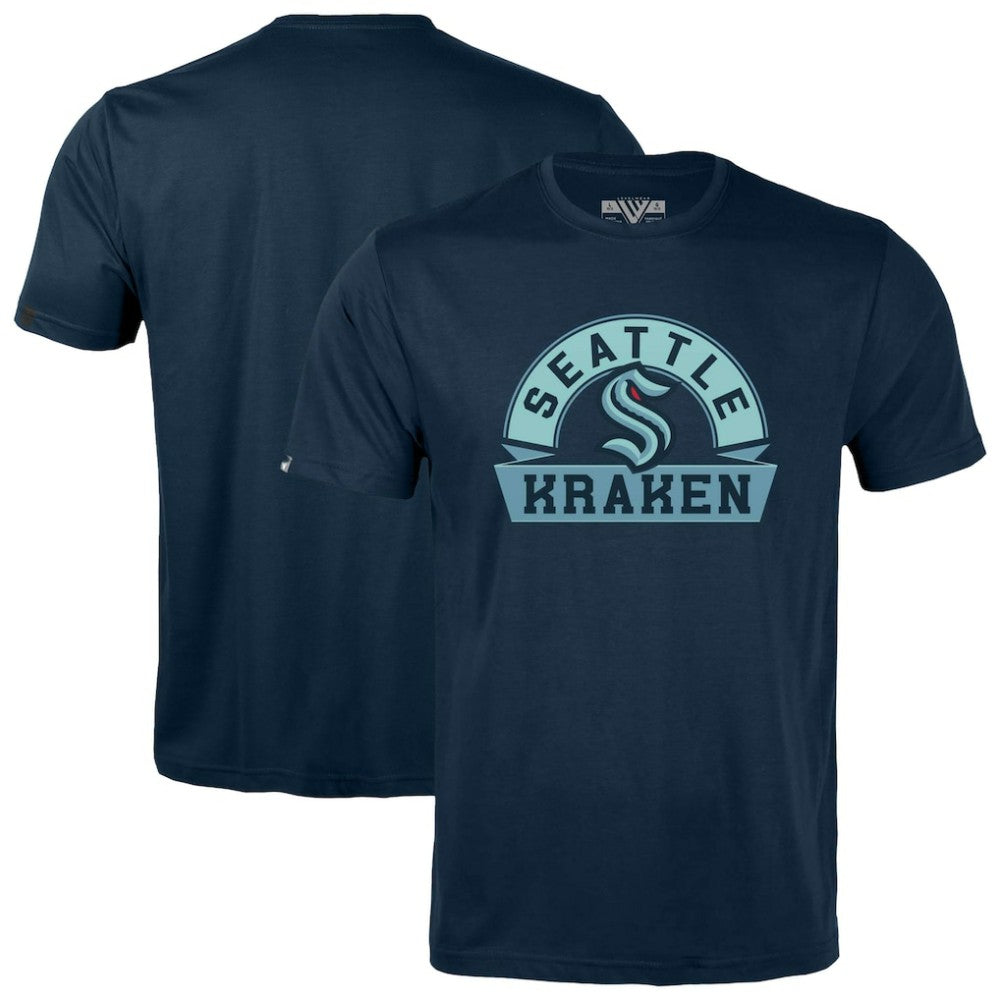 Seattle Kraken Levelwear Youth Little Richmond Banner Arch T-Shirt - Navy | NHL Lifestyle