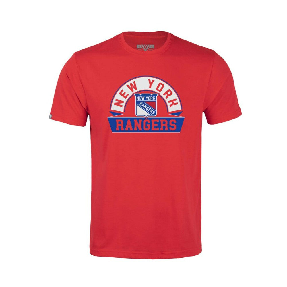 New York Rangers Levelwear Youth Little Richmond Banner Arch T-Shirt - Red | NHL online
