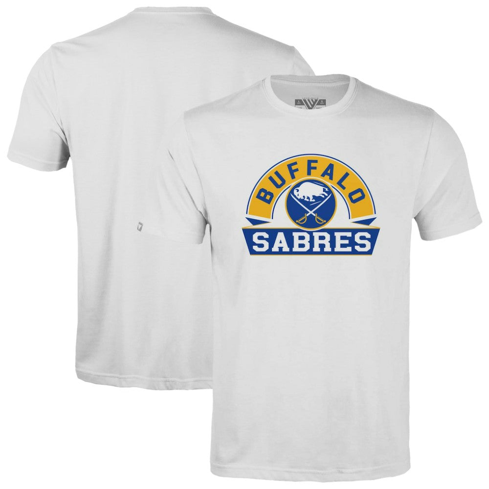 Buffalo Sabres Levelwear Youth Little Richmond Banner Arch T-Shirt - White | NHL Lifestyle