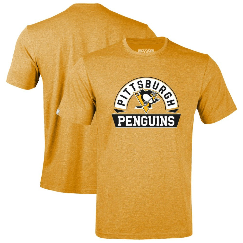 Pittsburgh Penguins Levelwear Youth Little Richmond Banner Arch T-Shirt - Gold | NHL Clearance
