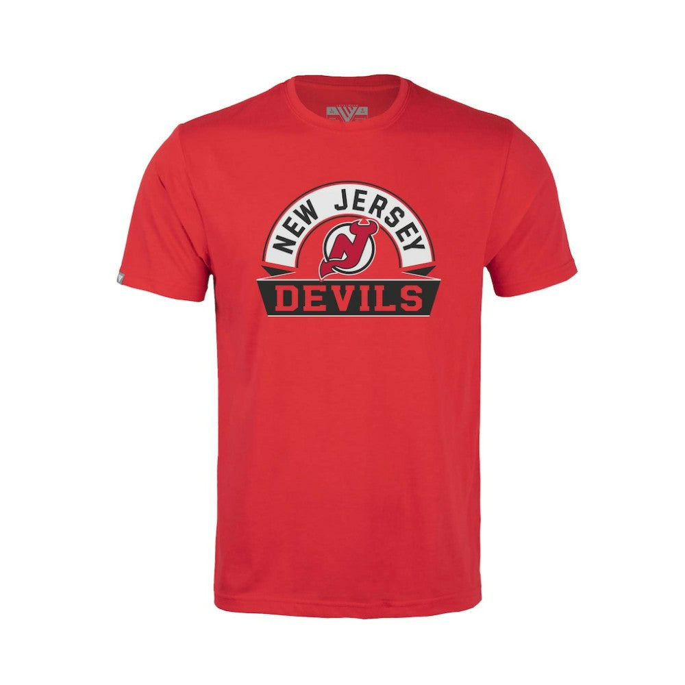 New Jersey Devils Levelwear Youth Little Richmond Banner Arch T-Shirt - Red | NHL on sale