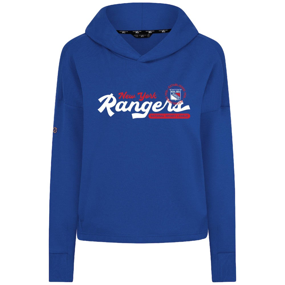 New York Rangers Levelwear Women's Sweet Monument Tri-Blend Cropped Pullover Hoodie - Royal | NHL near me