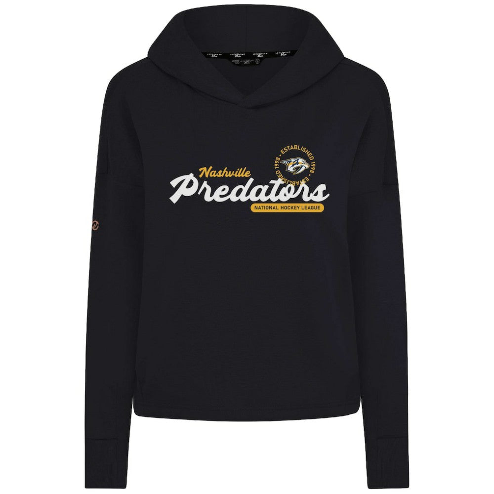 Nashville Predators Levelwear Women's Sweet Monument Tri-Blend Cropped Pullover Hoodie - Black | NHL sale
