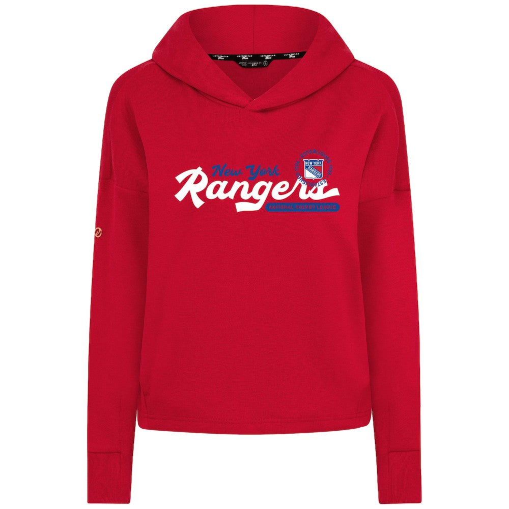 New York Rangers Levelwear Women's Sweet Monument Tri-Blend Cropped Pullover Hoodie - Red | NHL sale