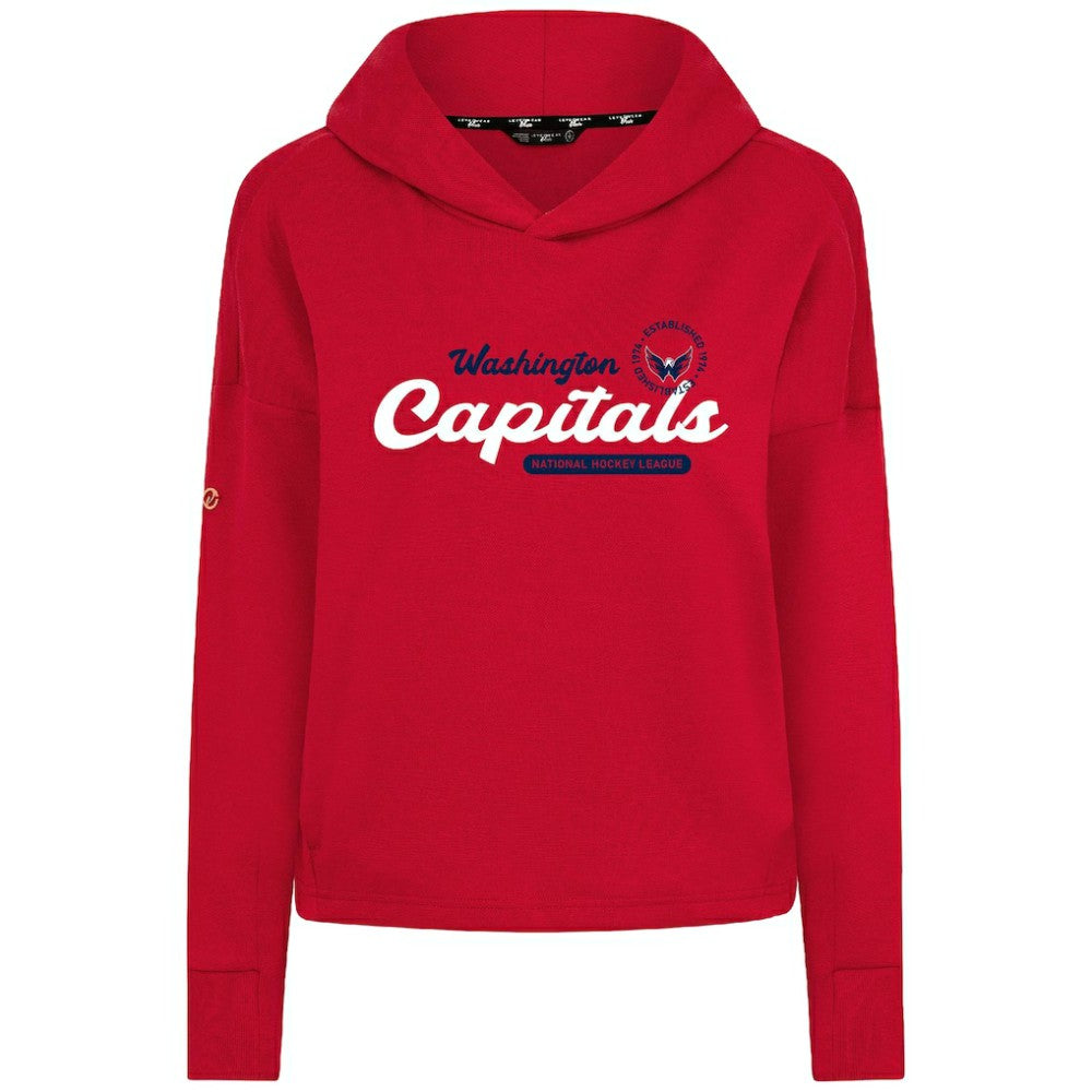 Washington Capitals Levelwear Women's Sweet Monument Tri-Blend Cropped Pullover Hoodie - Red | NHL near me