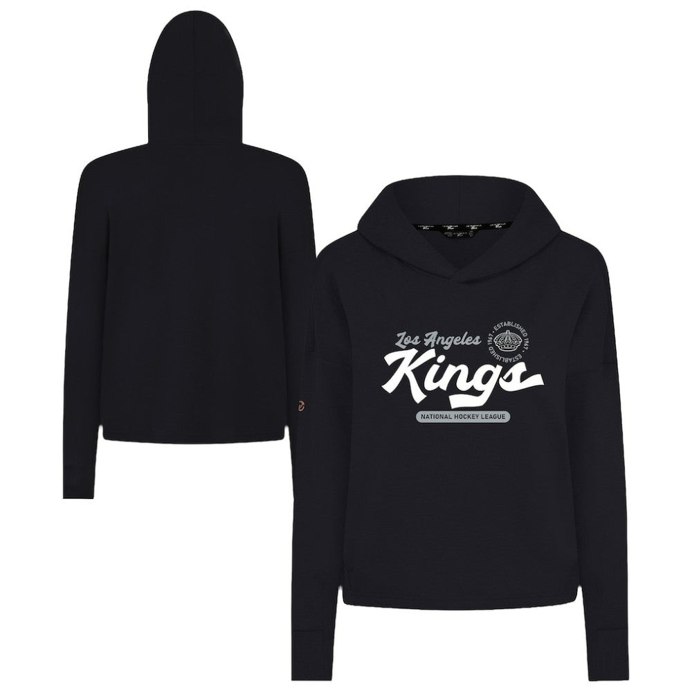 Los Angeles Kings Levelwear Women's Sweet Monument Tri-Blend Cropped Pullover Hoodie - Black | NHL on sale