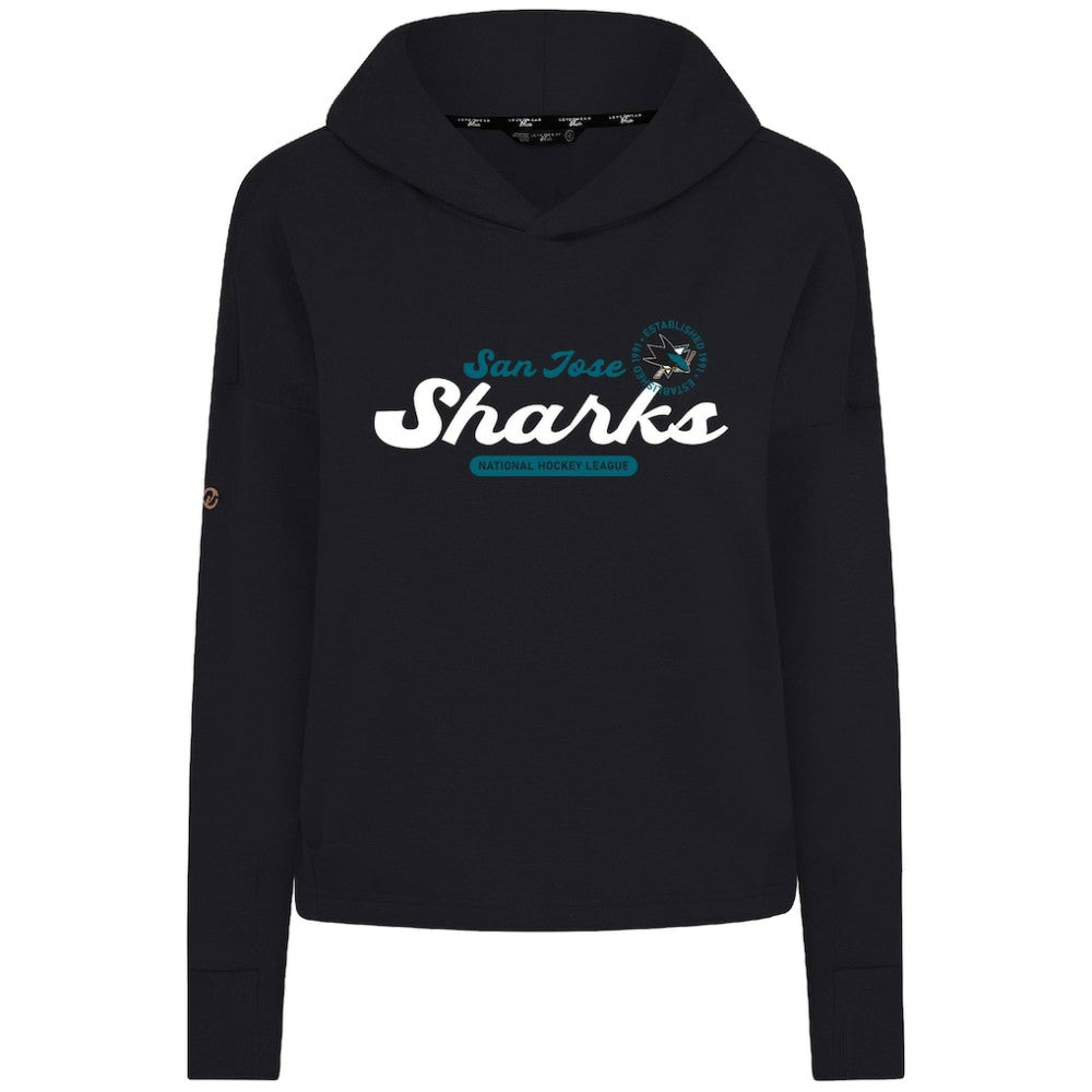 San Jose Sharks Levelwear Women's Sweet Monument Tri-Blend Cropped Pullover Hoodie - Black | NHL online