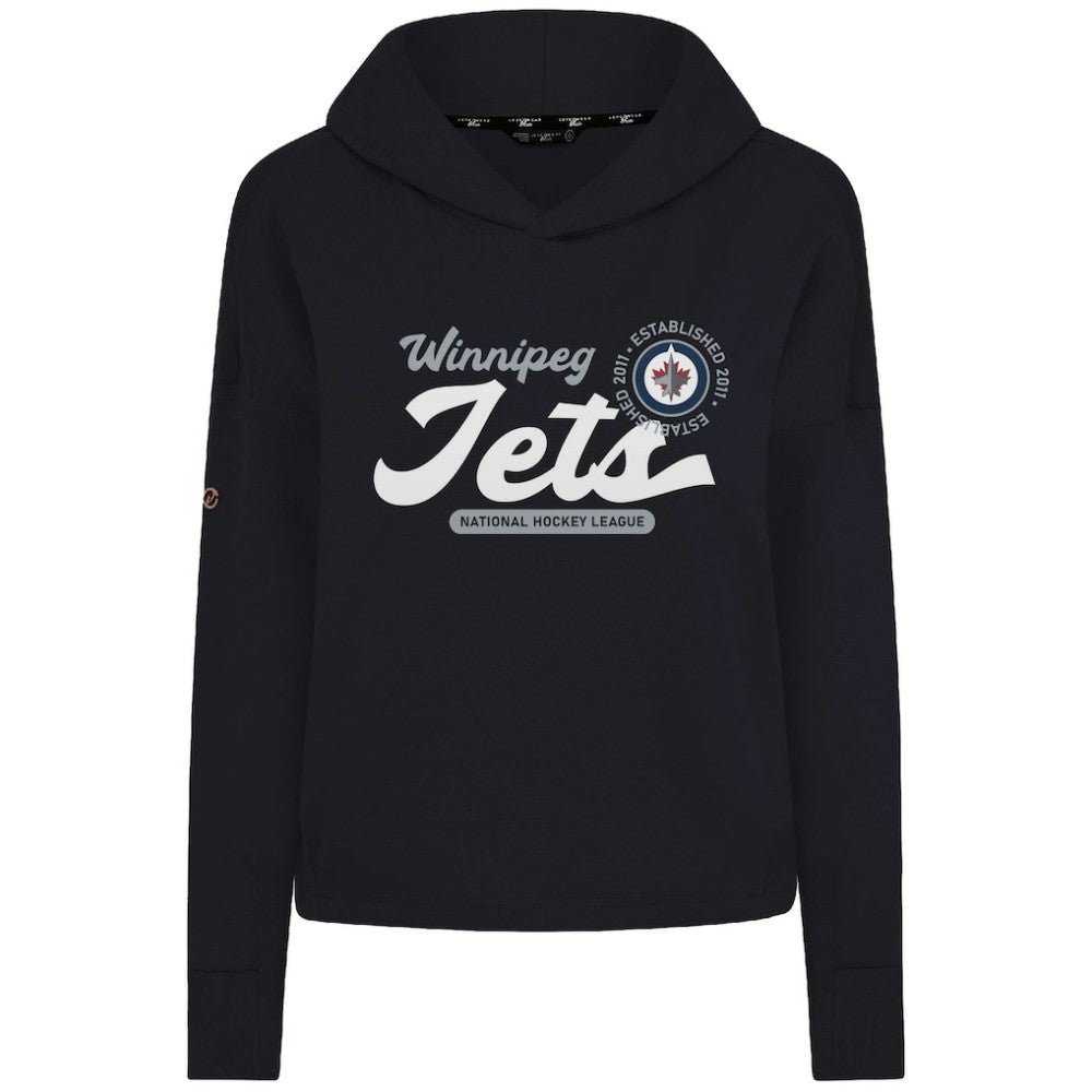 Winnipeg Jets Levelwear Women's Sweet Monument Tri-Blend Cropped Pullover Hoodie - Black | NHL on sale