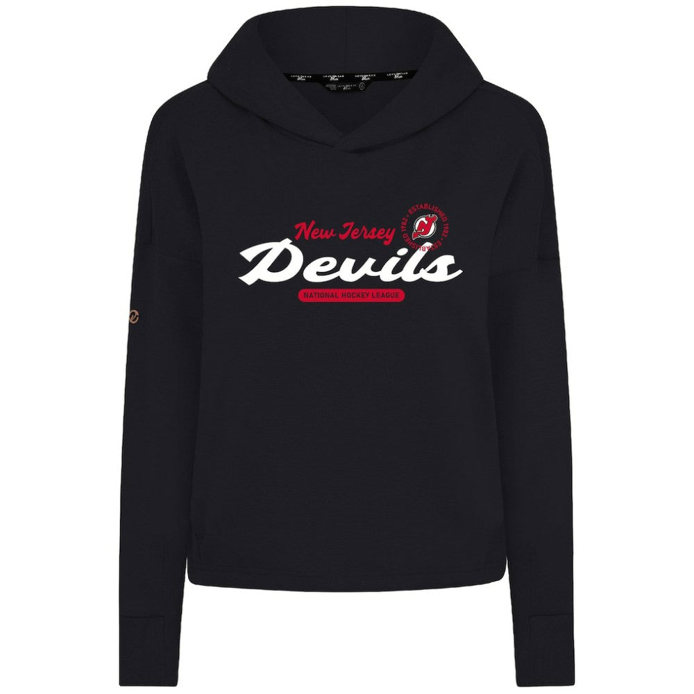 New Jersey Devils Levelwear Women's Sweet Monument Tri-Blend Cropped Pullover Hoodie - Black | NHL online