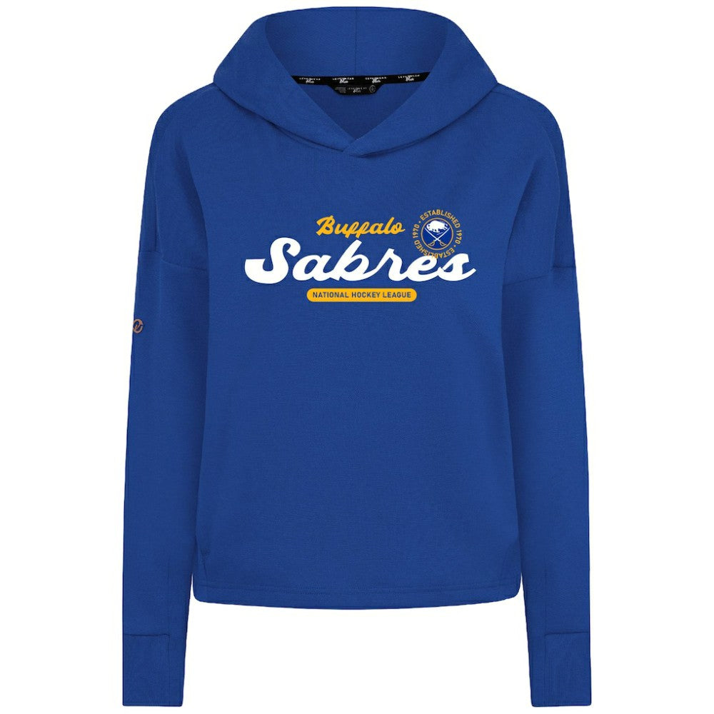 Buffalo Sabres Levelwear Women's Sweet Monument Tri-Blend Cropped Pullover Hoodie - Royal | NHL Lifestyle