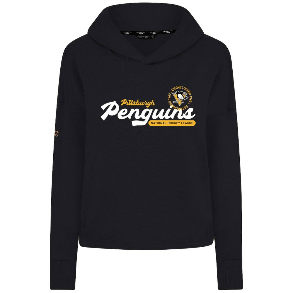 Pittsburgh Penguins Levelwear Women's Sweet Monument Tri-Blend Cropped Pullover Hoodie - Black | NHL sale